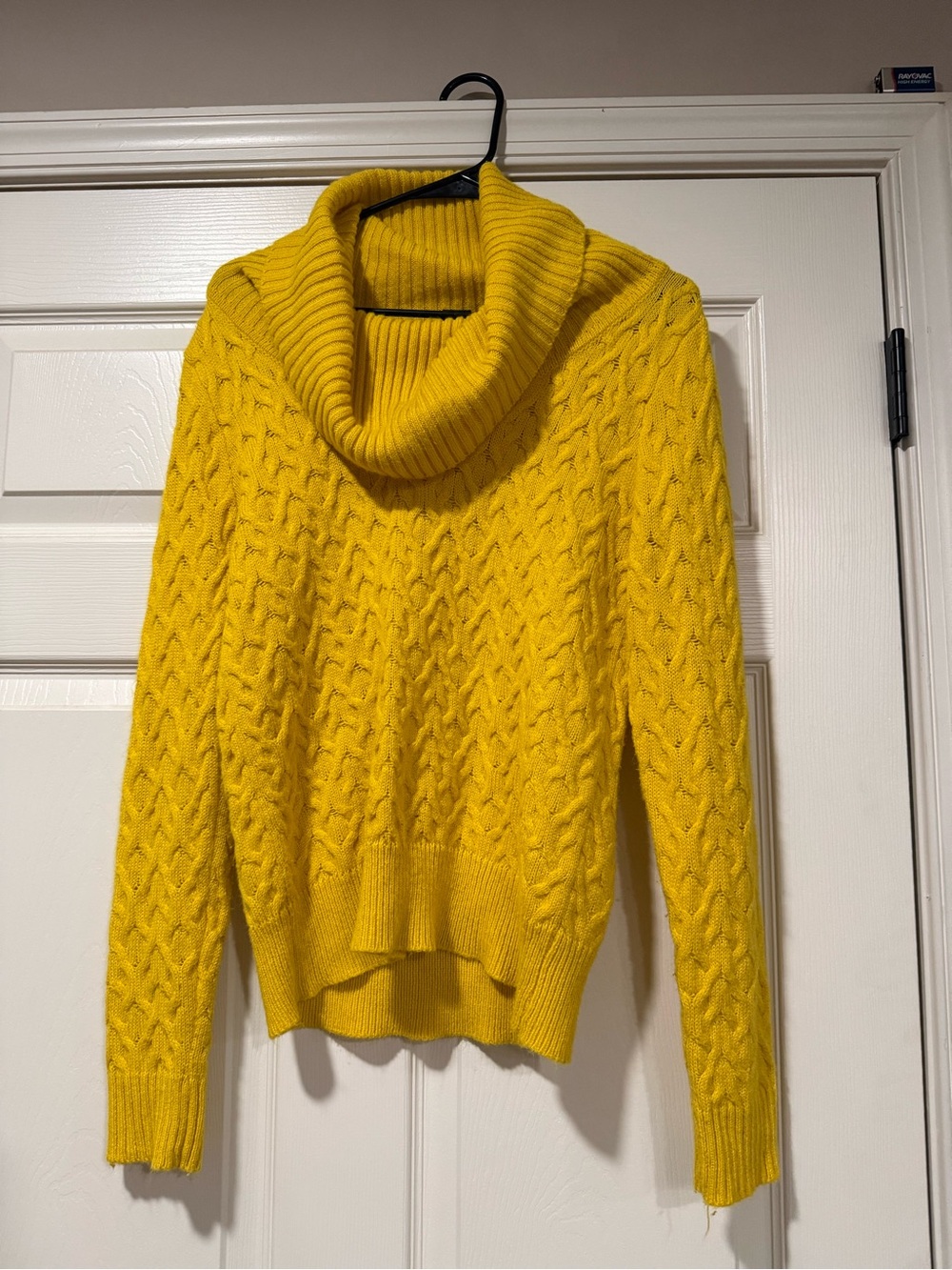 89th & Madison Mustard Cable Cowl Neck Sweater